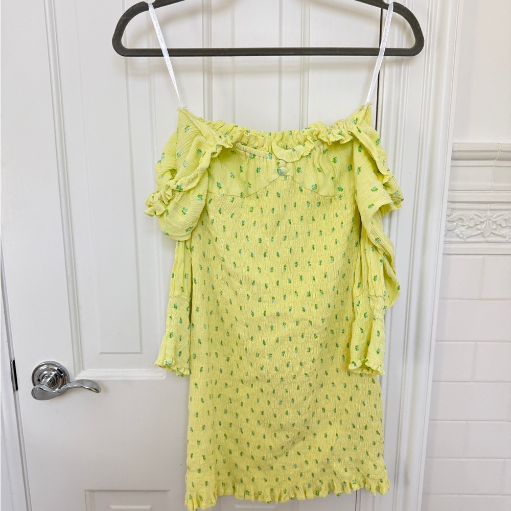 Faithfull the Brand Lemon Dress with Mint Details